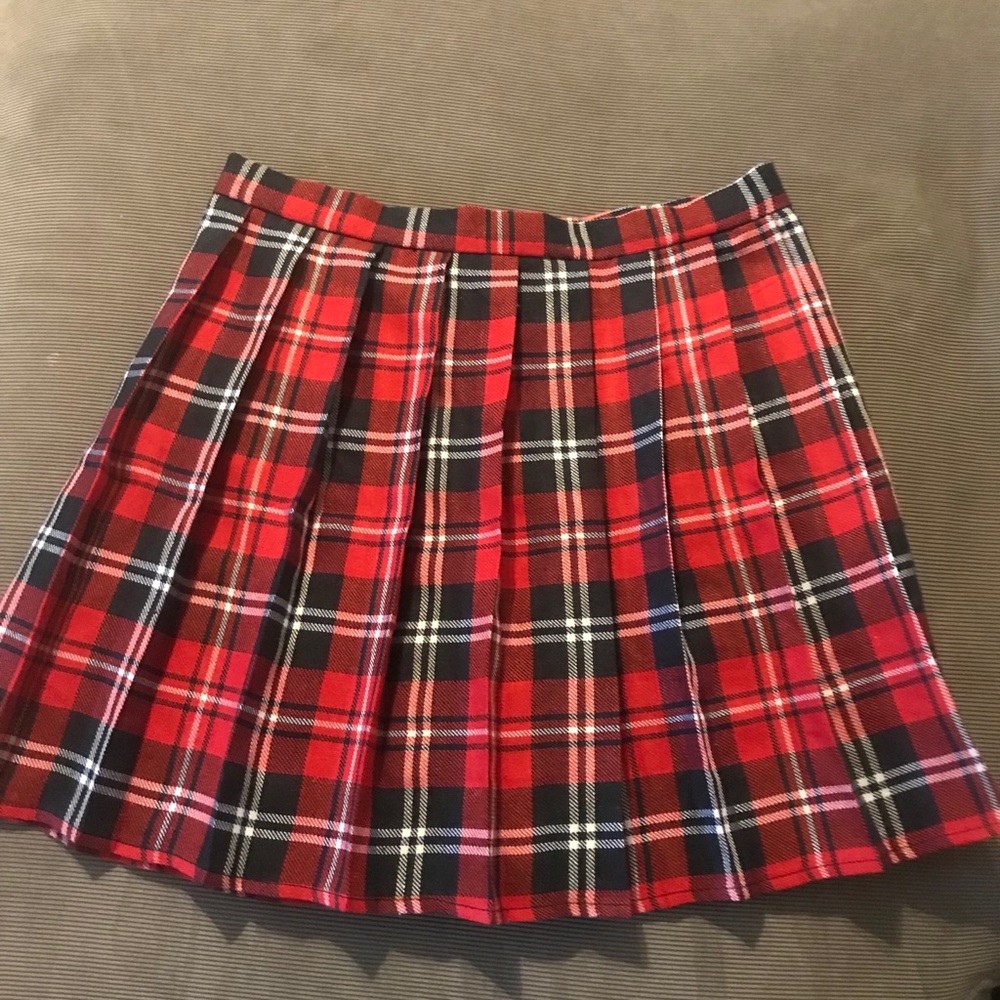 Red Plaid Skirt